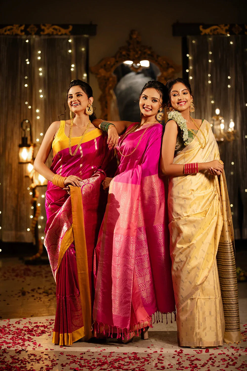 Handloom Green & Red Pure Silk Zari Banarasi Saree | SILK MARK CERTIFIED | SHOBITAM