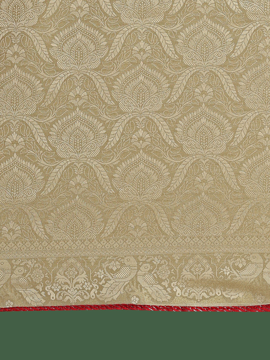 Golden Kanjivaram Satin Silk Woven Saree | SHOBITAM