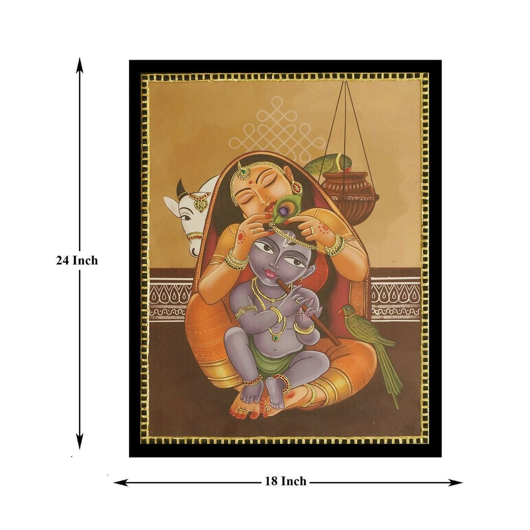 TANJORE PAINTING YASODHA KRISHNA 24*18 | SHOBITAM