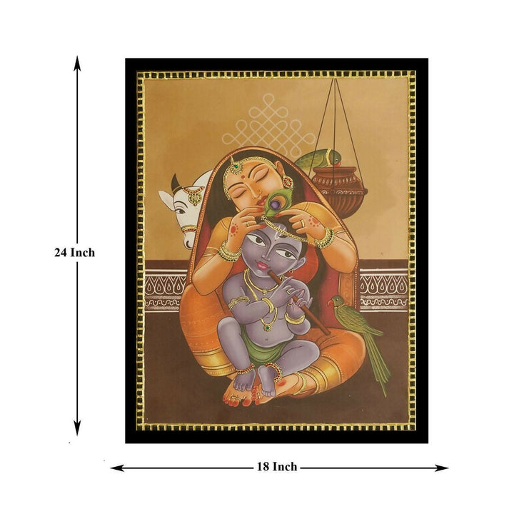TANJORE PAINTING YASODHA KRISHNA 24*18 | SHOBITAM