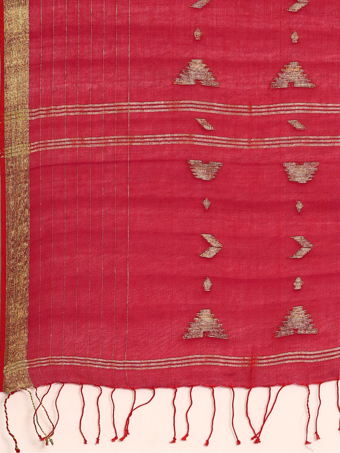 Handloom Zari buti Jamdani Cotton Saree with blouse piece | SHOBITAM