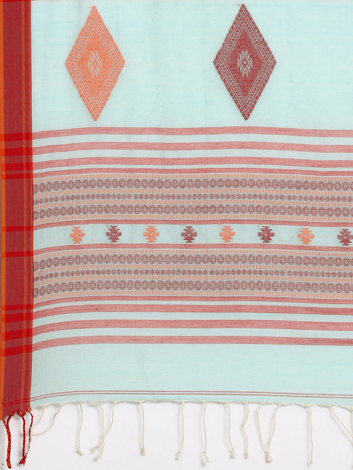 Handwoven Jacquard Weave Pure Cotton Assamese Saree | SHOBITAM