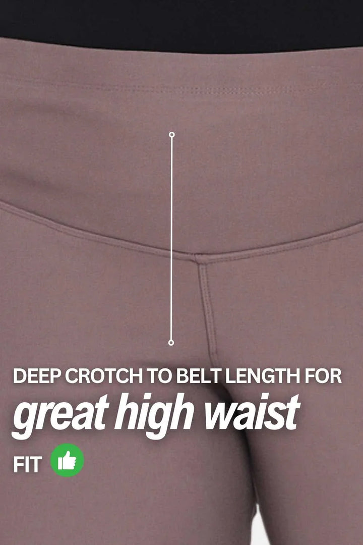 Plus Size Brownish Gray Tummy Shaper Flare Pants For Women | Made to Order