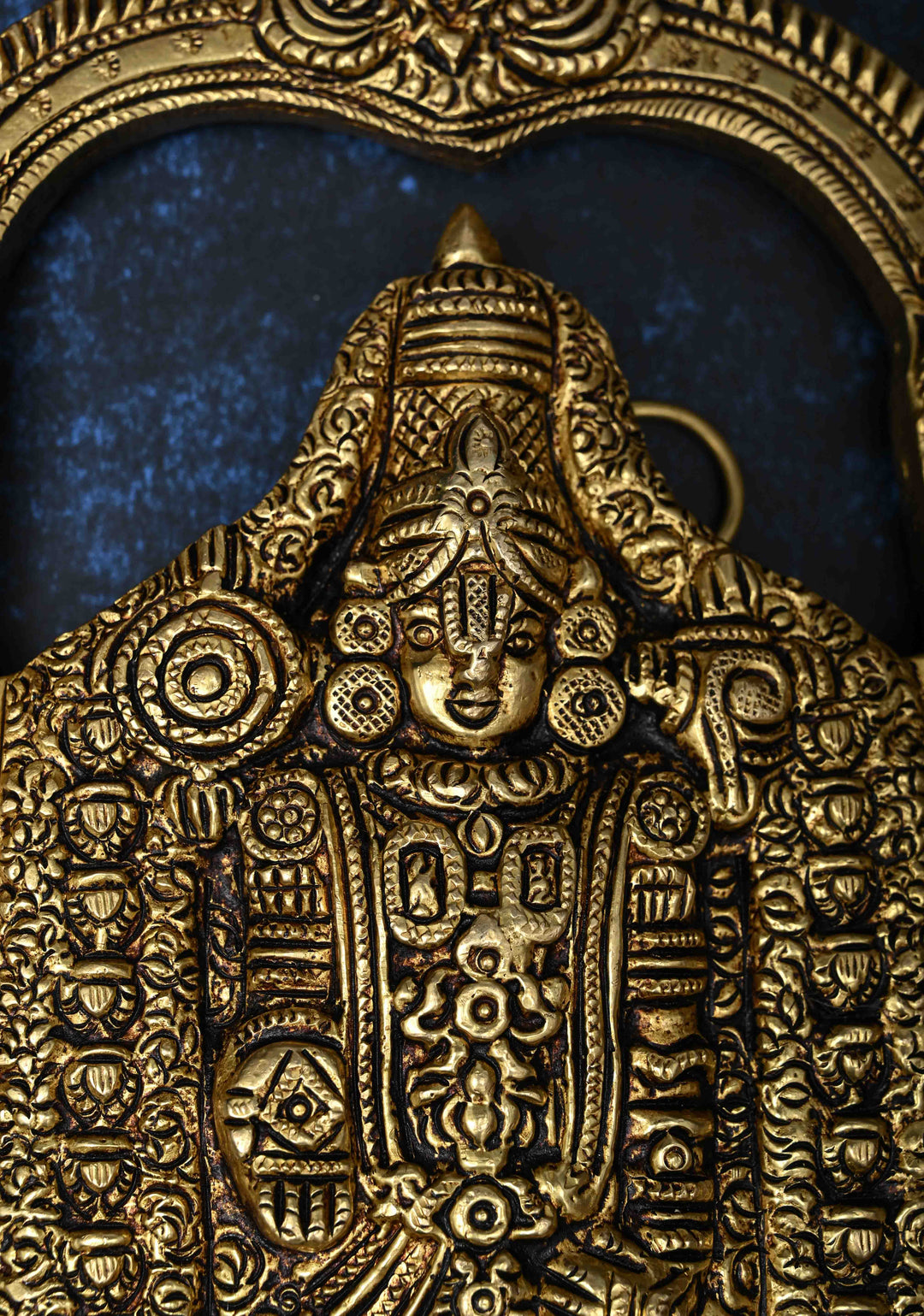 7.2" Brass Lord Venkateshwara Swami Wall Hanging, Indian Decorative