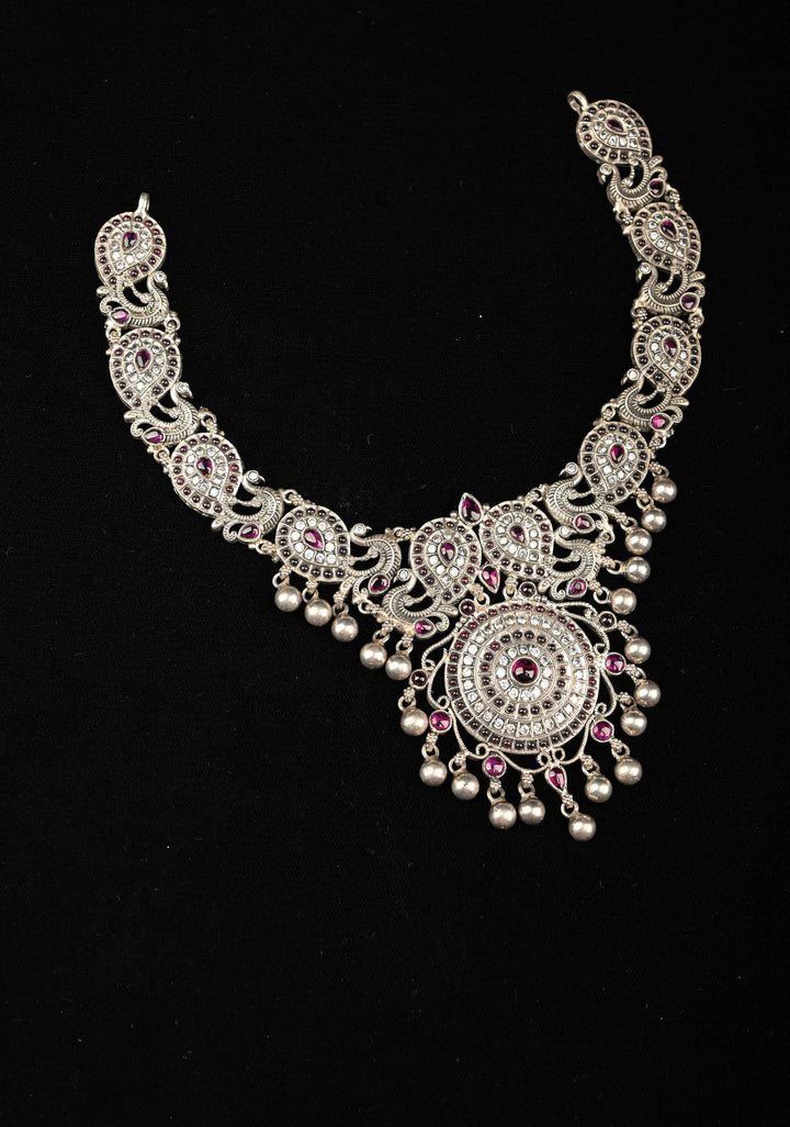 92.5 Silver,Silver Oxidized Necklace