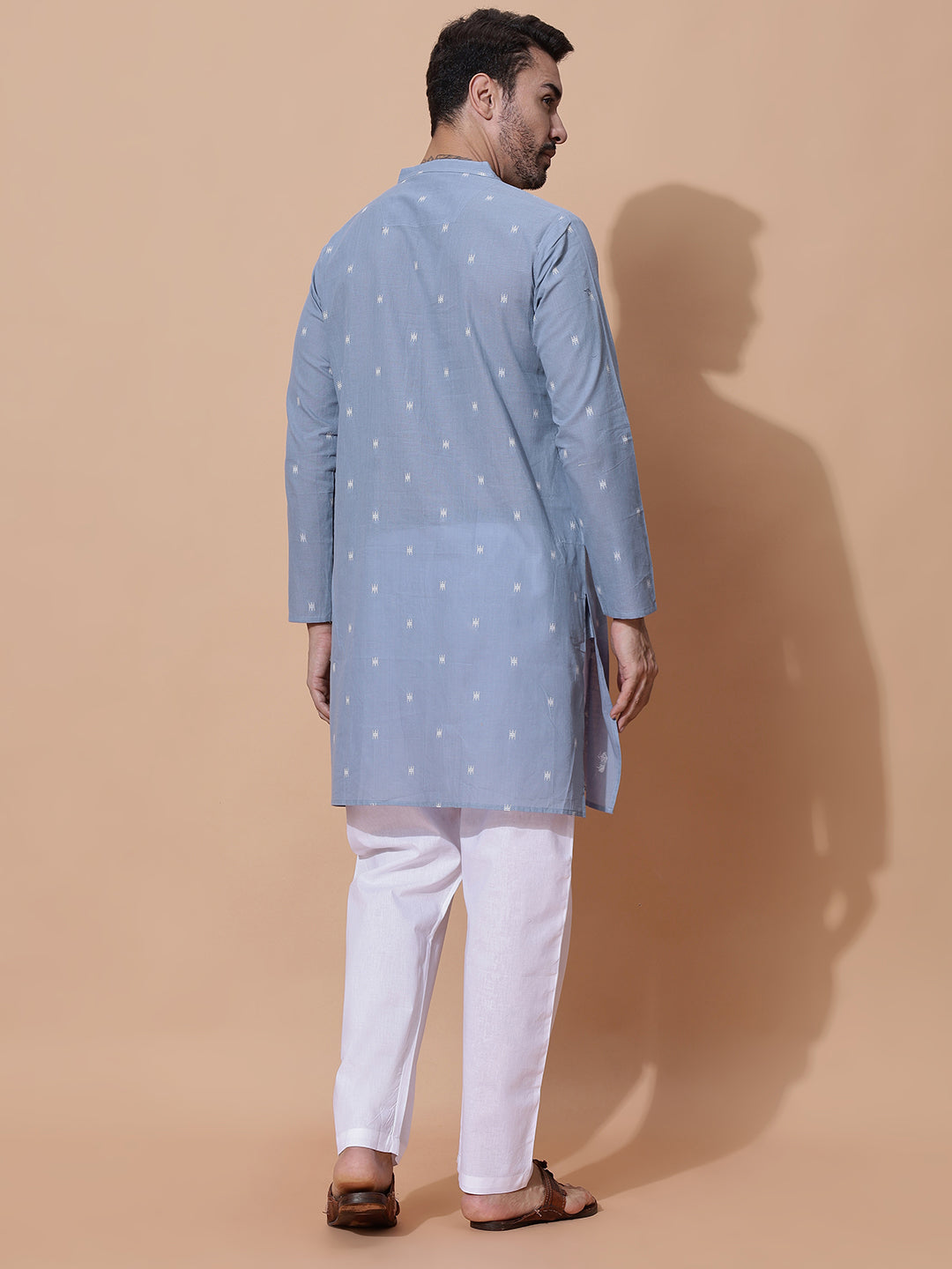Neel Men Handloom Kurta, in Sky Blue