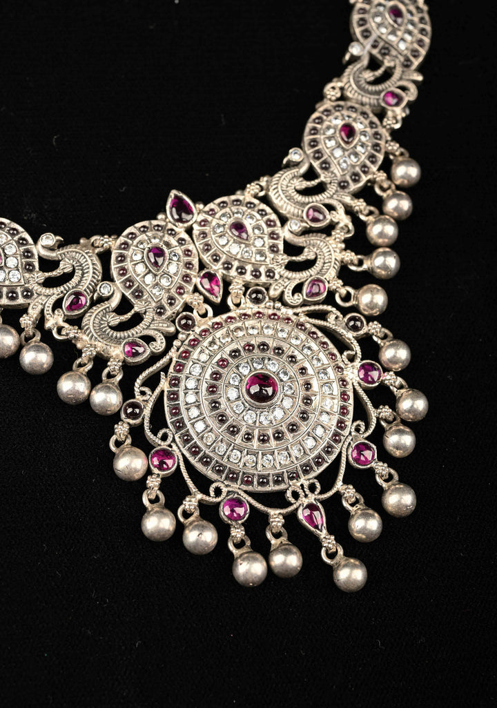 92.5 Silver,Silver Oxidized Necklace