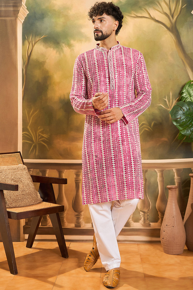 Red Viscose Rayon Shibori Embroidered Straight Kurta | SHOBITAM
