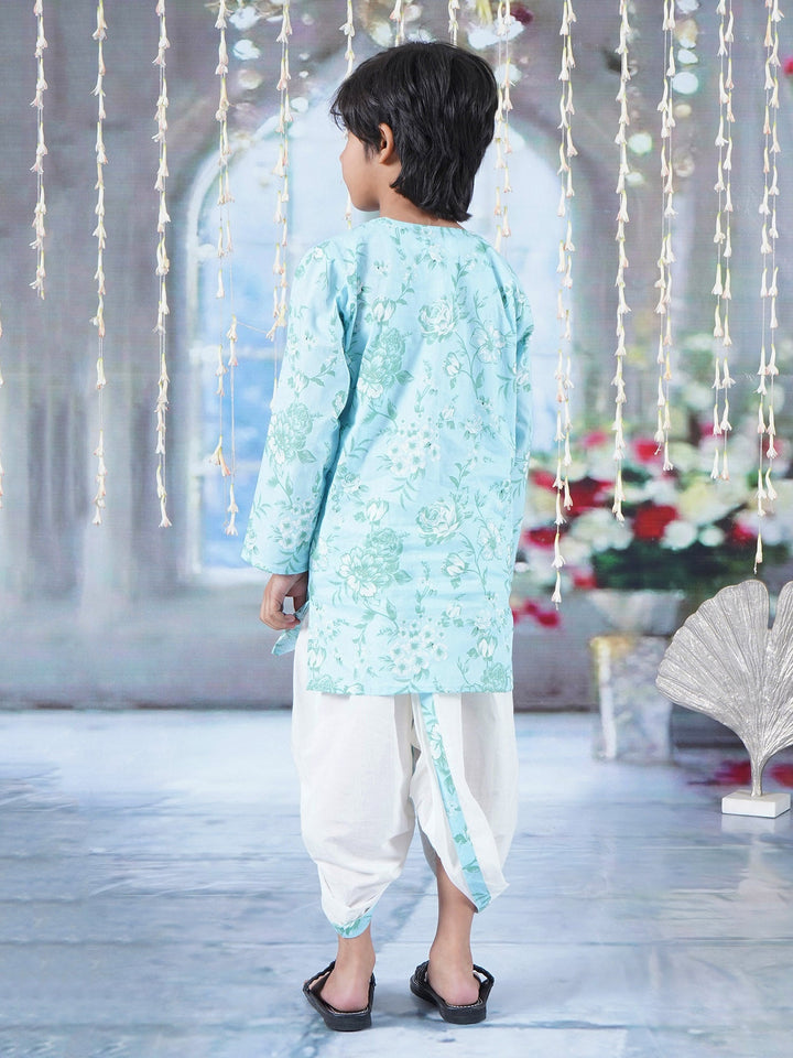 Neela Gulab Kurta Dhoti - Blue | SHOBITAM