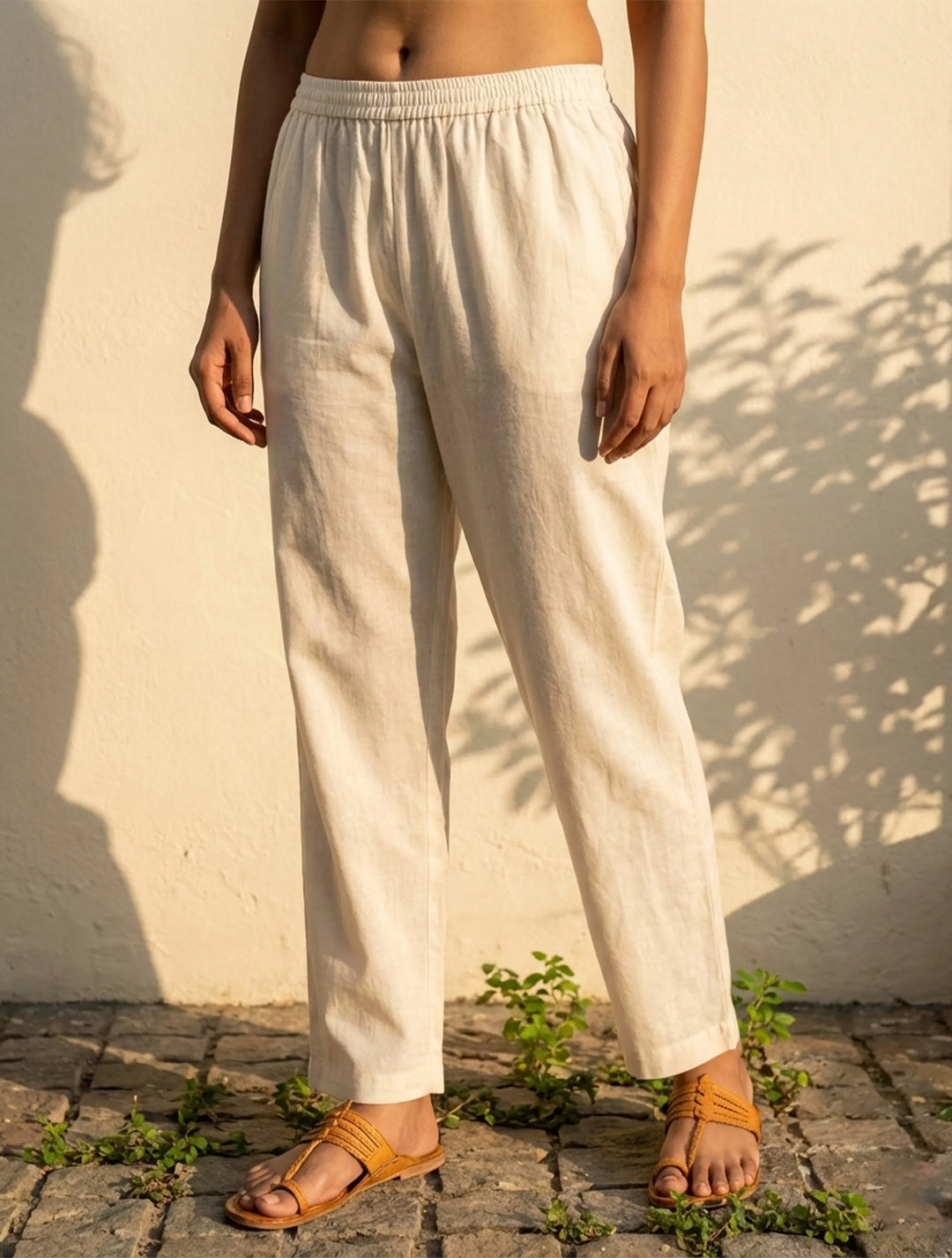 White Yellow Print V-Neck Kurta Pant Dupatta Set | SHOBITAM