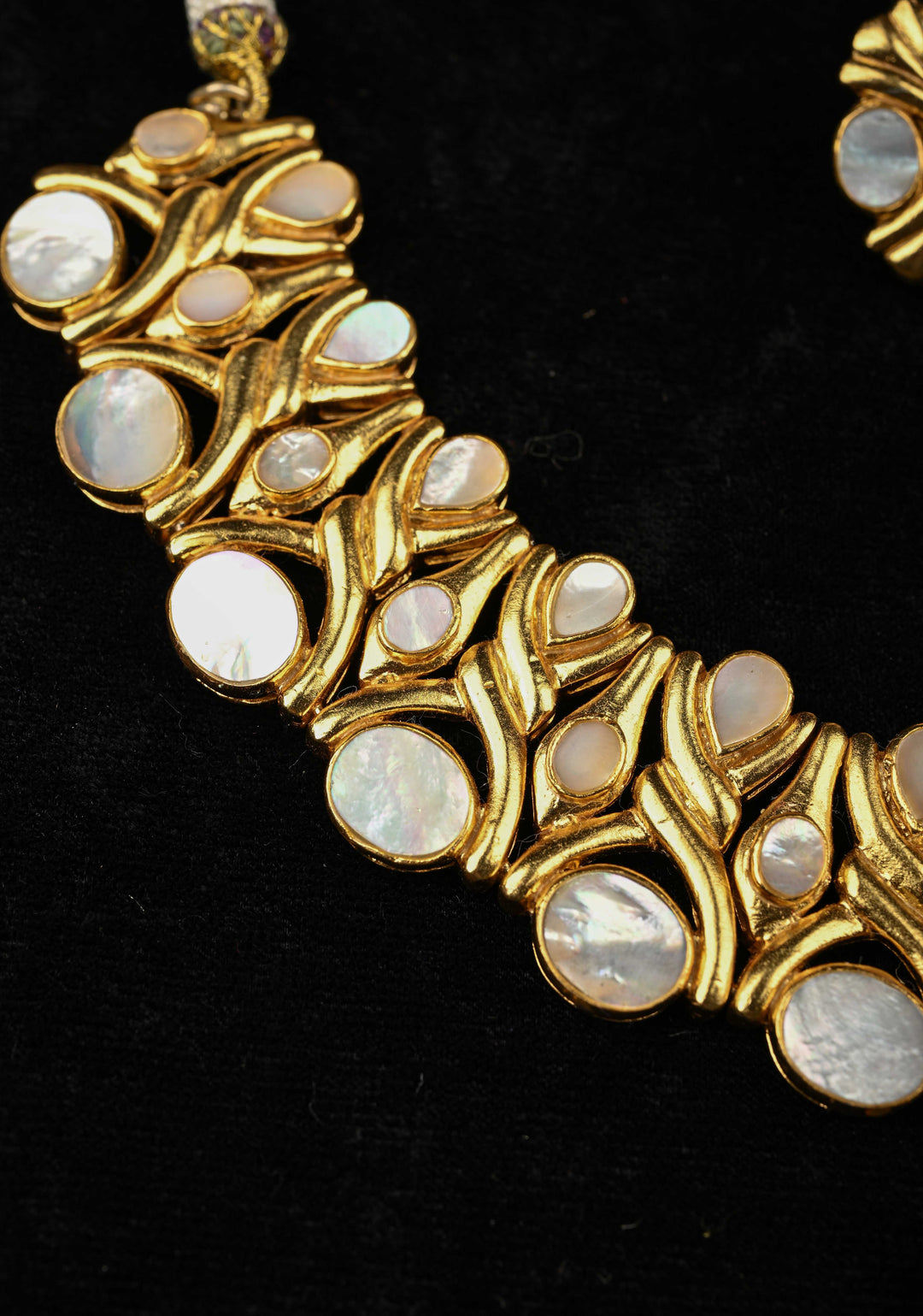 92.5 Pure Silver, Gold Plated Chitra Short Necklace Set