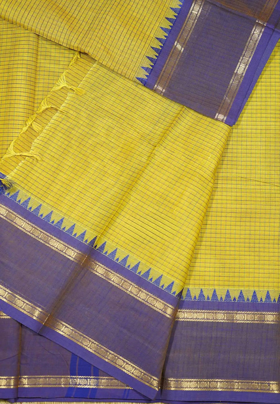 Moss Green Karthigai mercerized cotton rettapeta border with muthu kattam | SHOBITAM