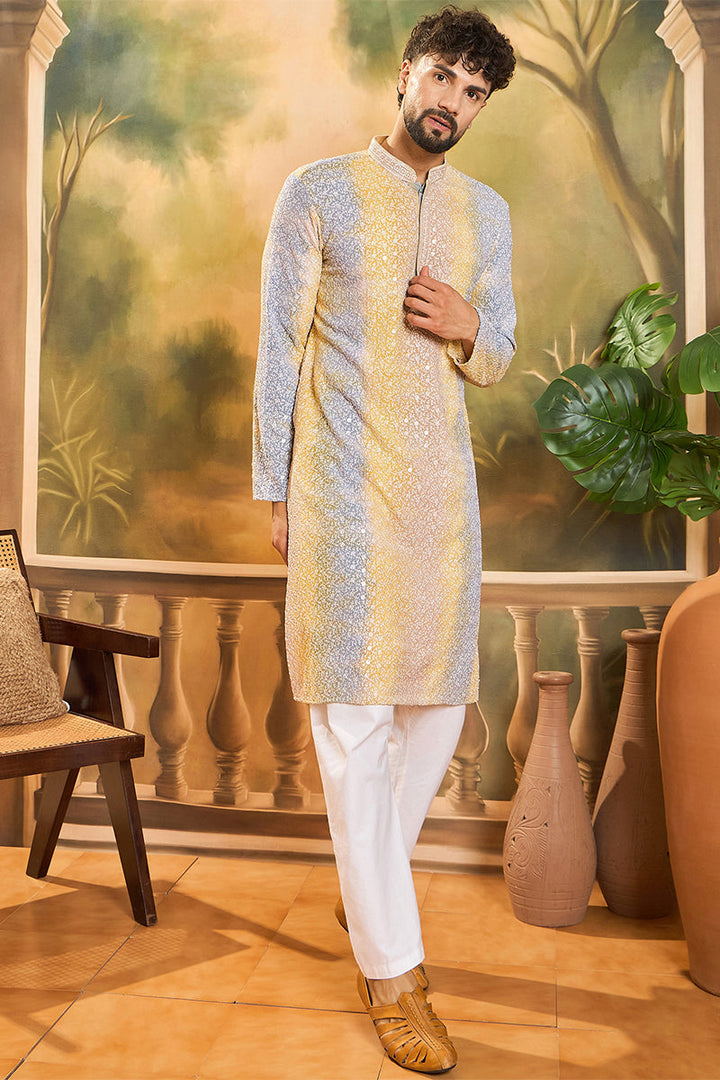 Multi Viscose Rayon Solid Embroidered Straight Kurta | SHOBITAM