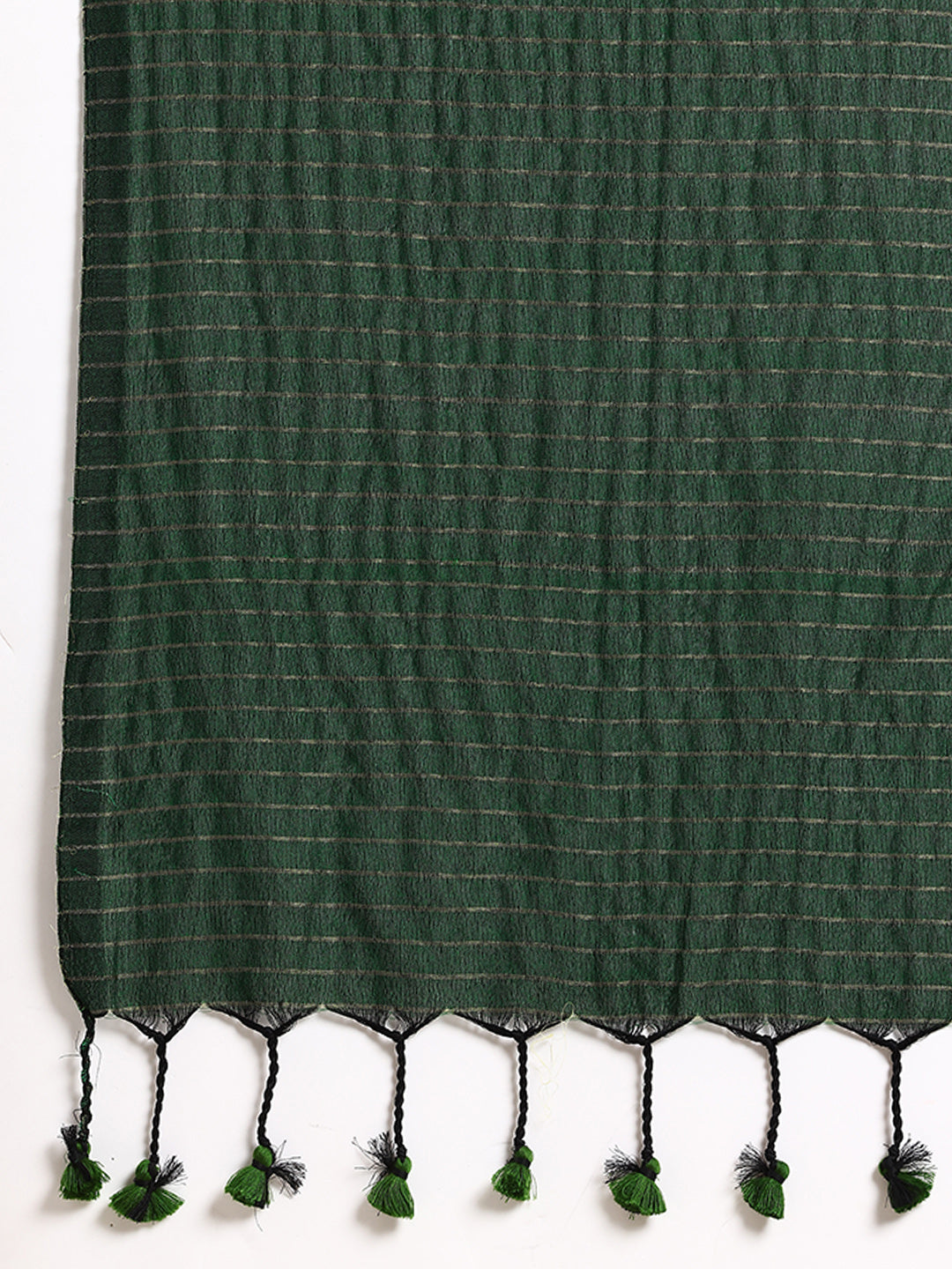 Green Pure Cotton Saree With Blouse Piece | SHOBITAM