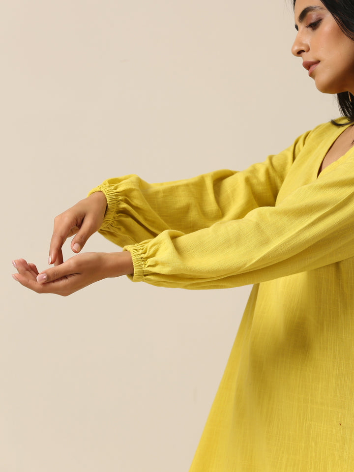 Lime Slub Textured Short Co-Ord Set  | SHOBITAM