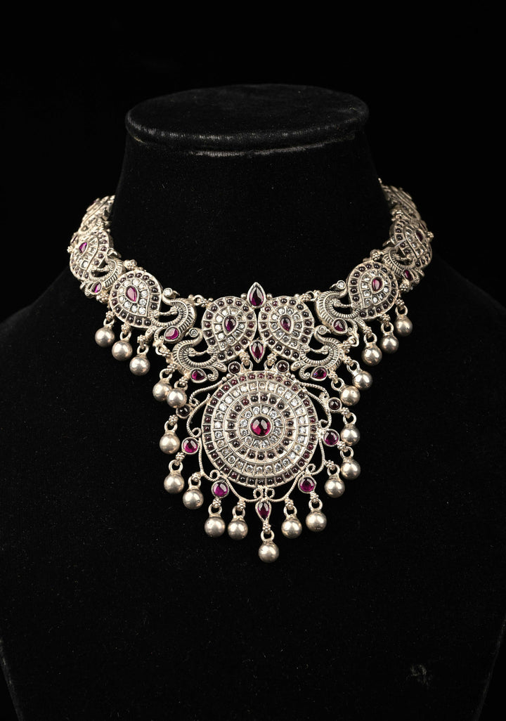 92.5 Silver,Silver Oxidized Necklace