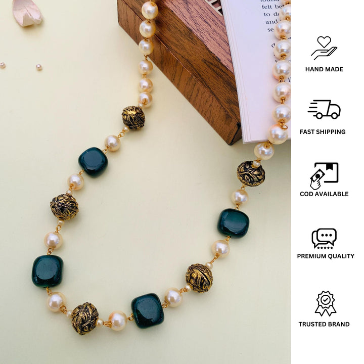 Classic Beads Mala in Gold Plating – Festive | SHOBITAM