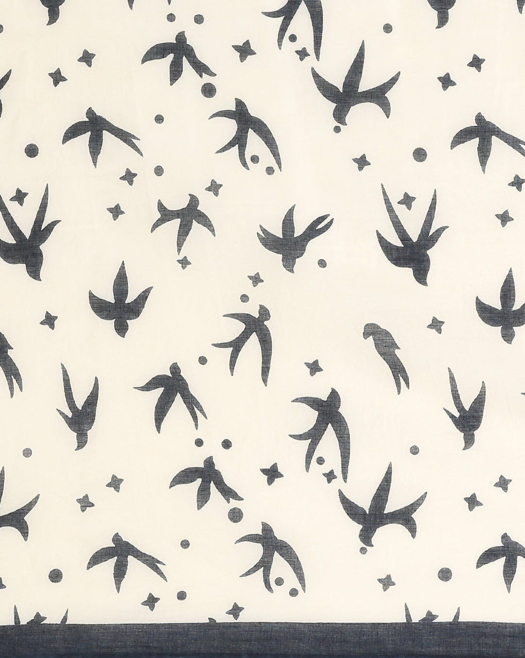 Cream Pure cotton Printed Saree with blouse piece