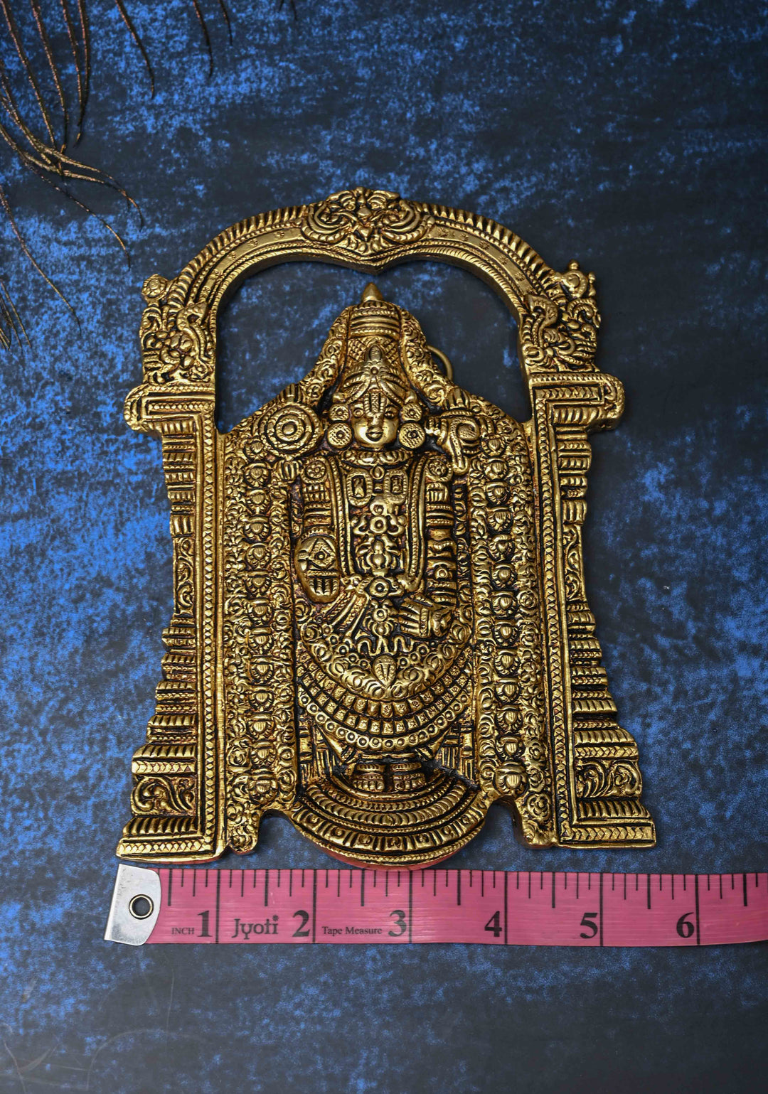 7.2" Brass Lord Venkateshwara Swami Wall Hanging, Indian Decorative