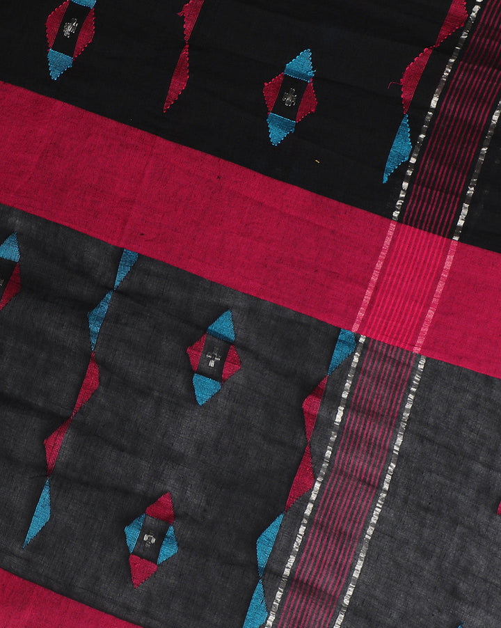 Handloom Jamdani Cotton Saree With Blouse Piece | SHOBITAM