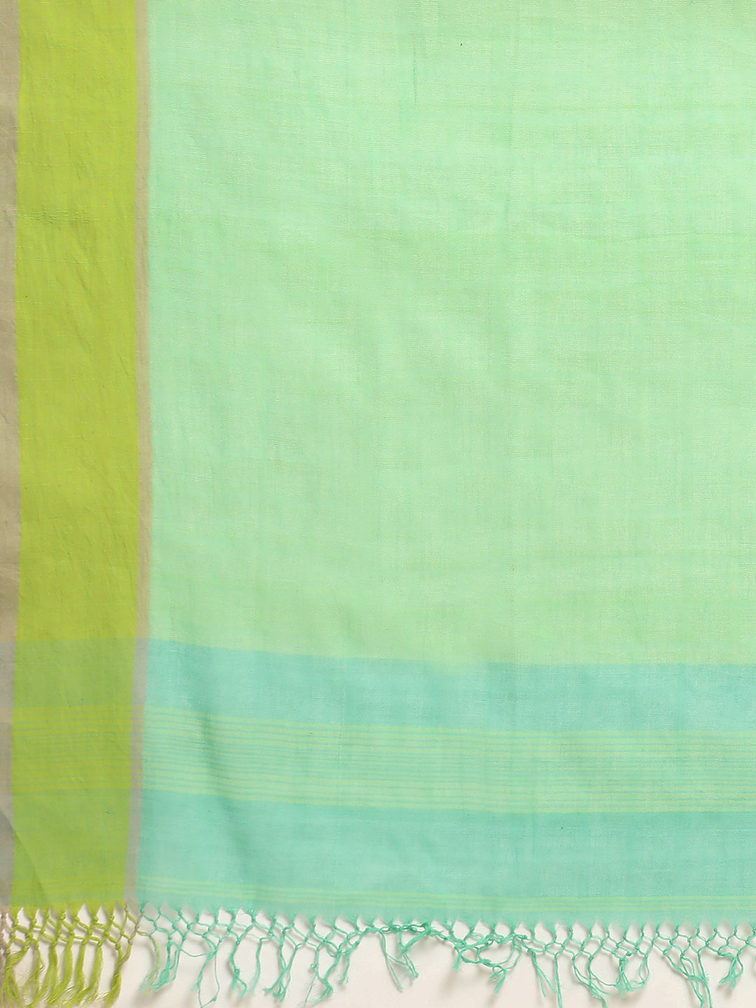 Sea Green Cotton Saree | SHOBITAM