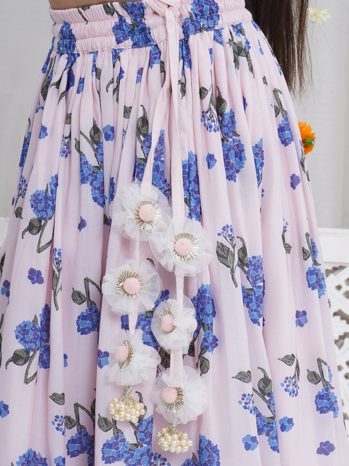 Rose water Floral Embroidery Lehenga Set | SHOBITAM
