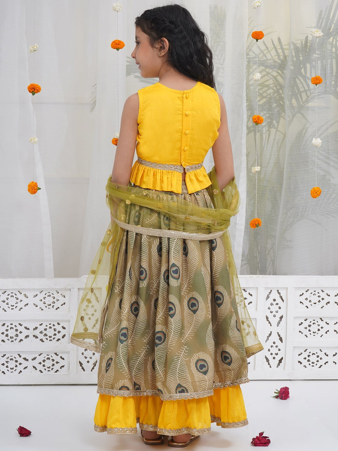 Girls Mor Pankh Lehenga Set | SHOBITAM