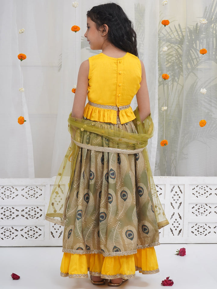 Girls Mor Pankh Lehenga Set | SHOBITAM