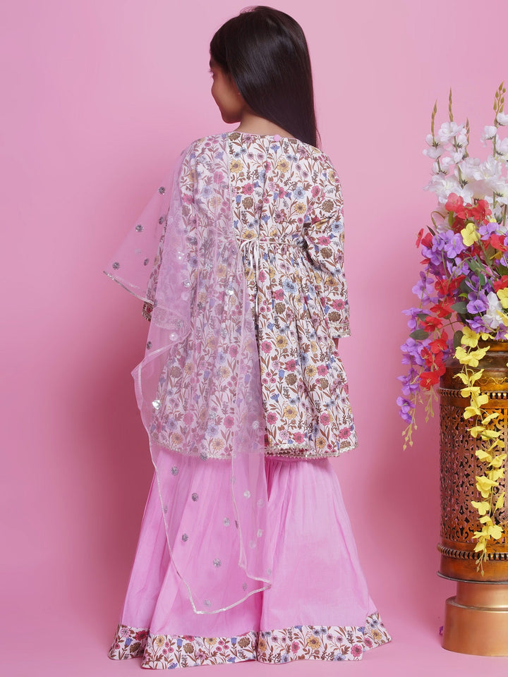 Phoolon ki Bahaar Kurta Sharara Set - Floral Pink | SHOBITAM