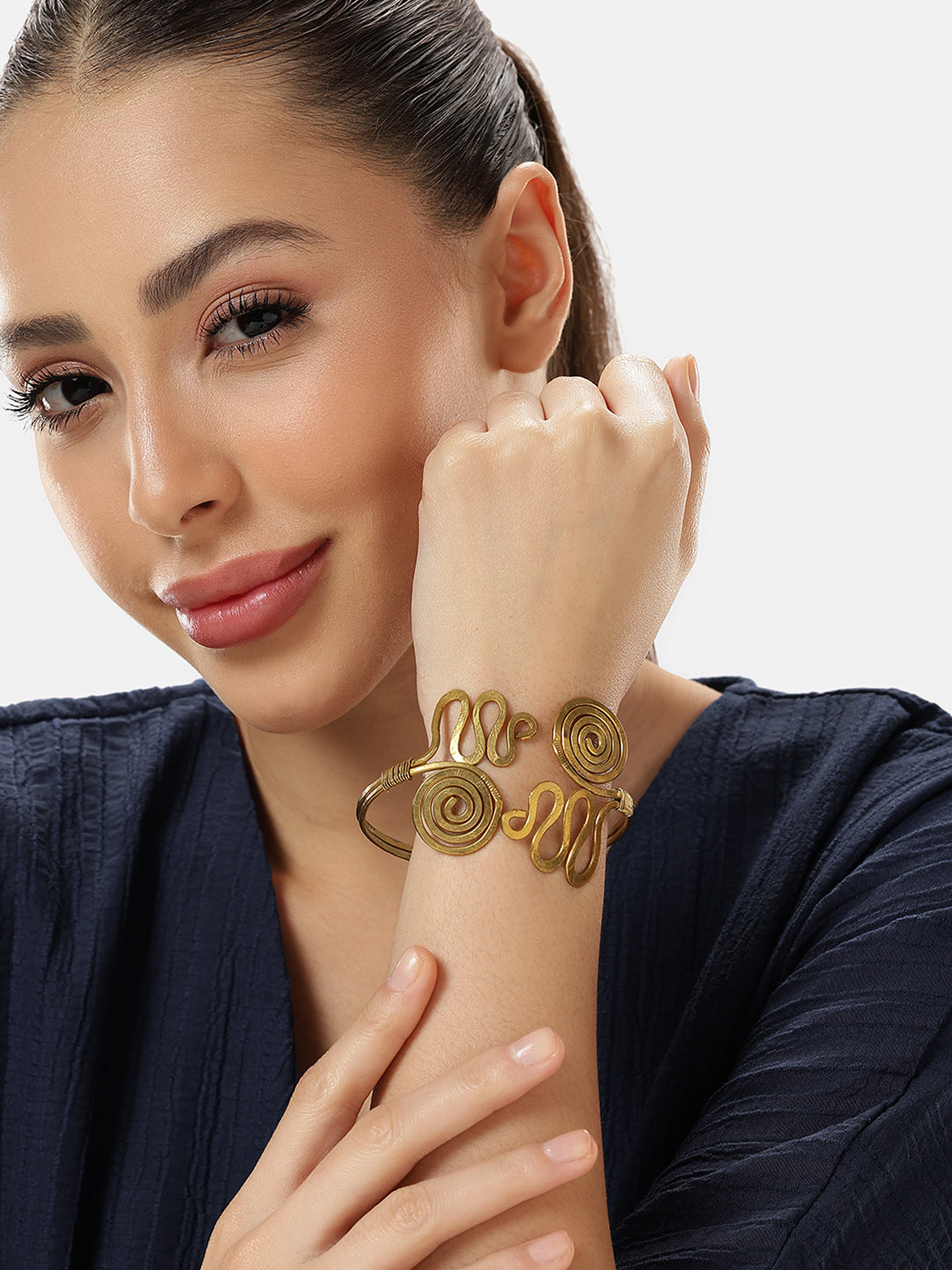 Beautiful & Ethnic Design Handmade Brass Bracelet | SHOBITAM