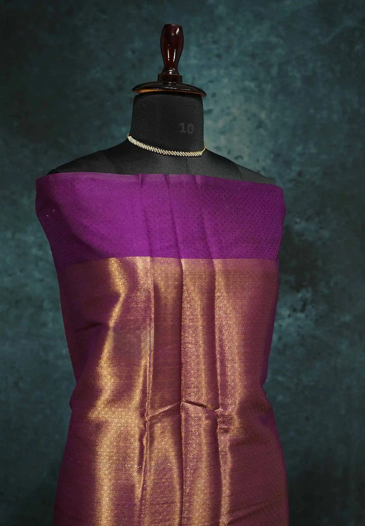 Chilli red with purple Semi Silk Banarasi saree| SHOBITAM