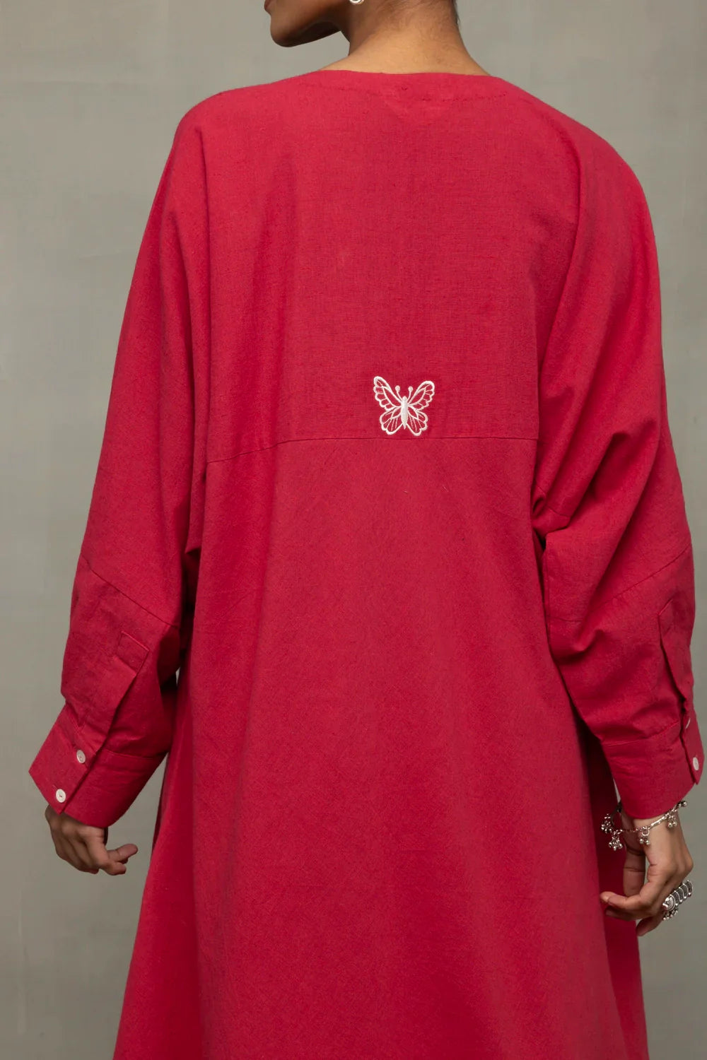 Crimson Pink Kala Cotton Oversized Co-ord Set | SHOBITAM