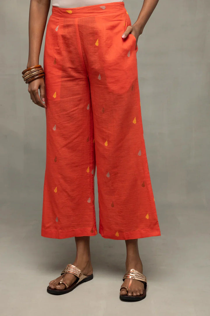 Coral Jamdani A-Line Co-ord Set | SHOBITAM