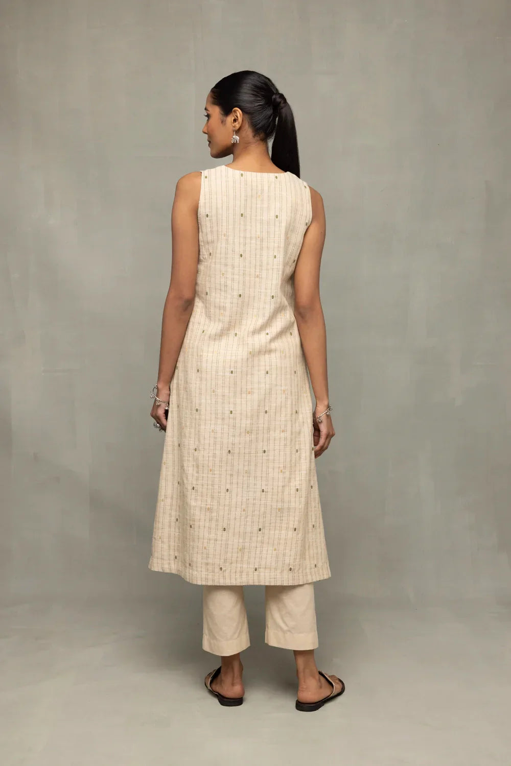 Sage Serenity South Cotton Zari Kurta Set with Dupatta | SHOBITAM