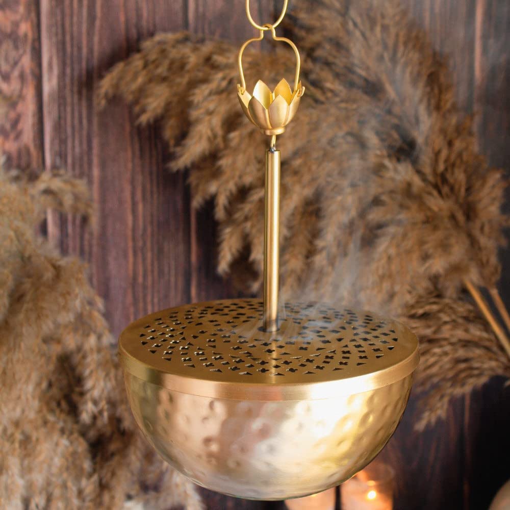 Brass Hanging Dhoop Dani Incense & Loban Burner