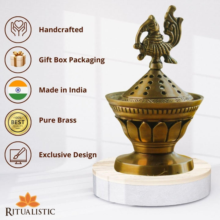 Konark Brass Incense & Loban Burner Dhoop Dani