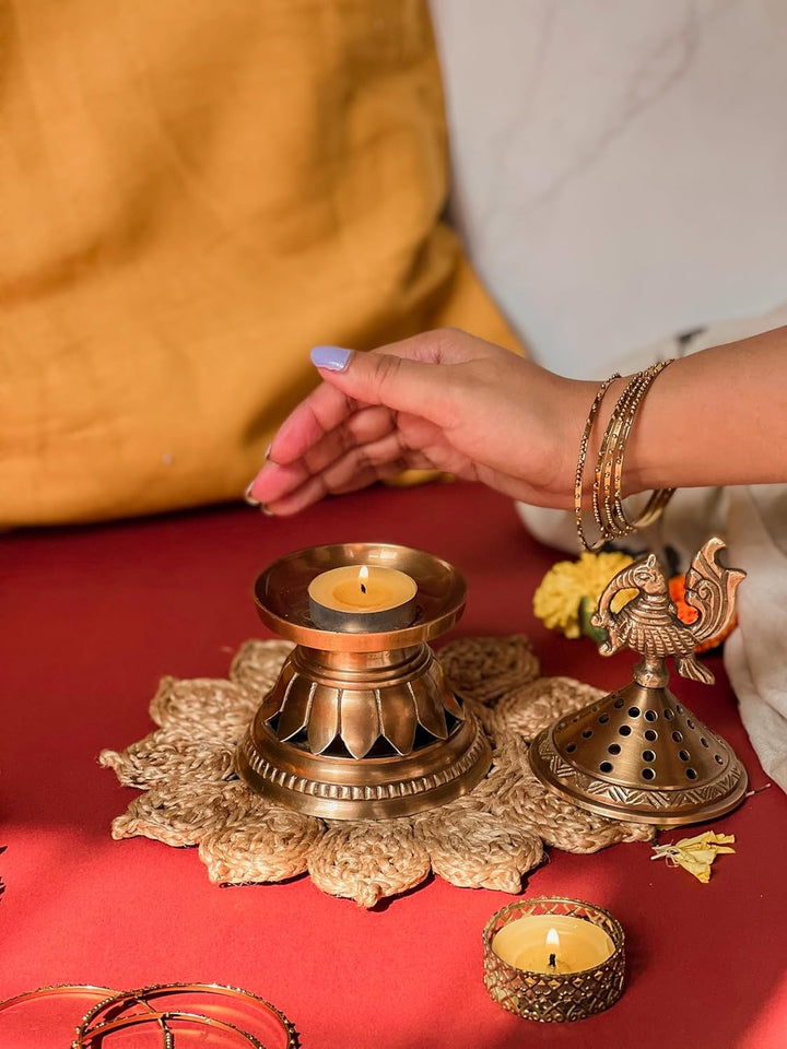 Konark Brass Incense & Loban Burner Dhoop Dani