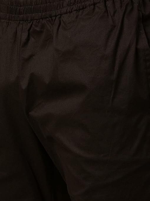 Men Black Solid Pyjamas, two side pockets | SHOBITAM