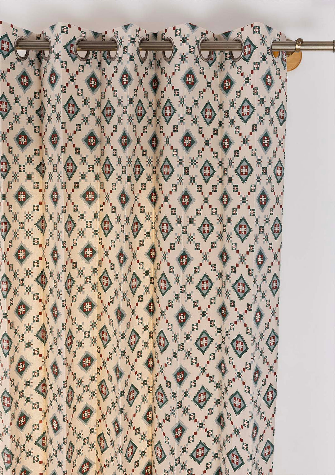 Thinnai 100% Cotton Ethnic Printed Curtain for Living & Bedroom - Ligth Reduction - Multicolor - Single Piece | SHOBITAM