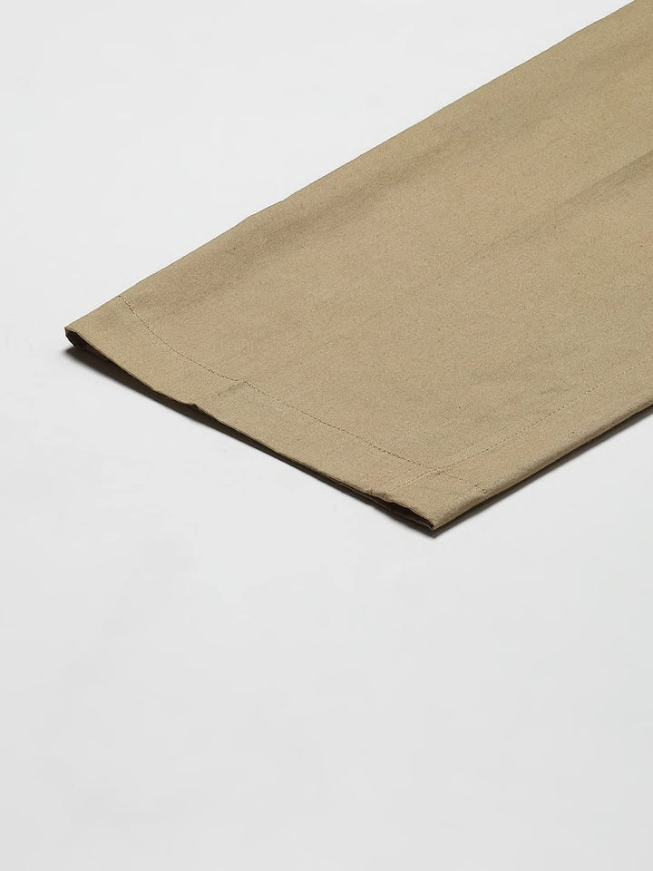 Men Khaki Solid Pyjamas, two side pockets  | SHOBITAM