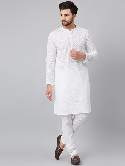 Men White Solid Trouser Style Pyjamas, two side pockets | SHOBITAM