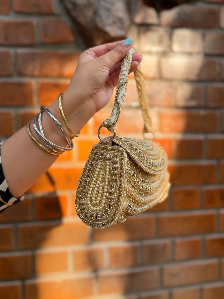 GOLDEN GIRL Bag with Beads and Embroidery