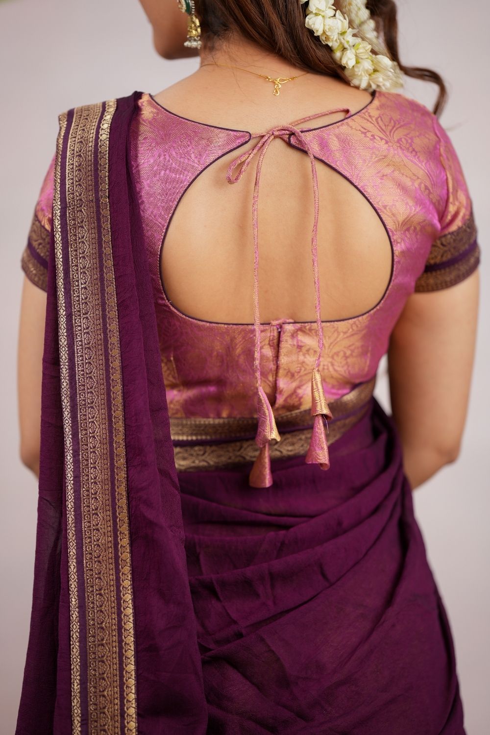 Tanisha Pink Halfsaree (Set of 3) | SHOBITAM