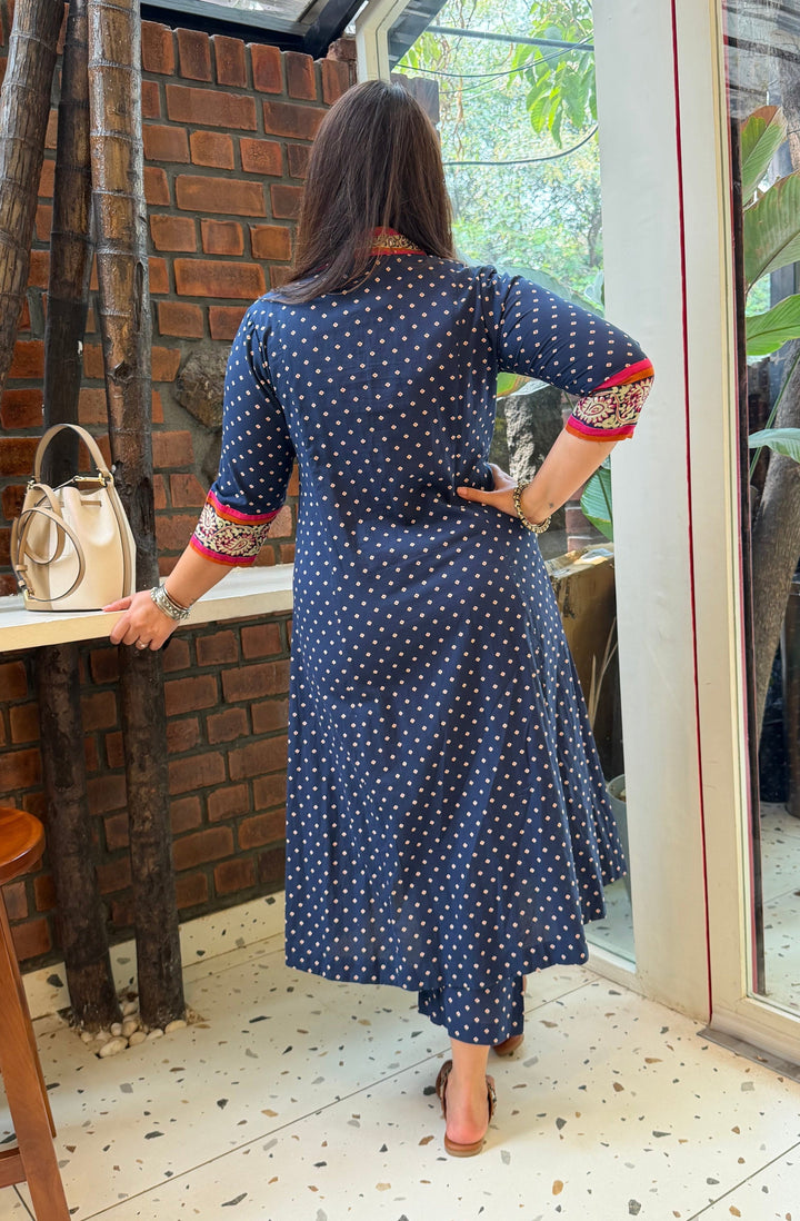 JUHI (blue) Bandhini Cotton Kurta Set Of 2