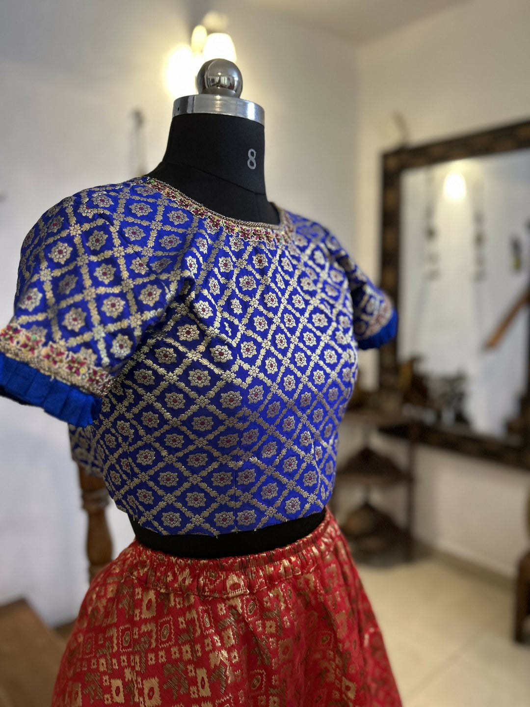 Yuti pure Banaras silk crop top for teens | SHOBITAM