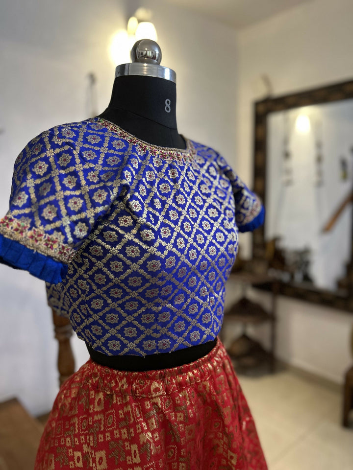 Yuti pure Banaras silk crop top for teens | SHOBITAM