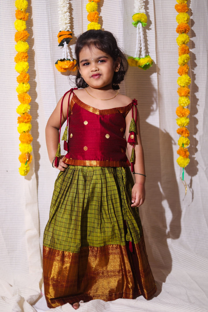 Inbha Green with Maroon mini | Made To Order