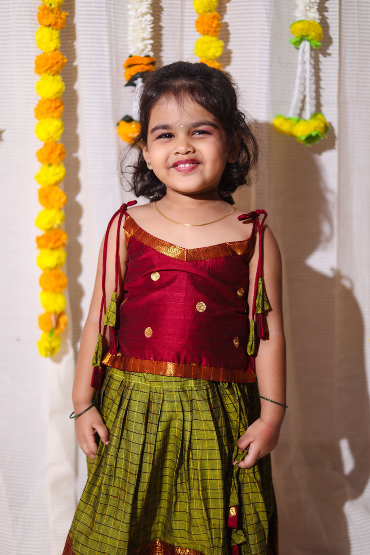 Inbha Green with Maroon mini | Made To Order