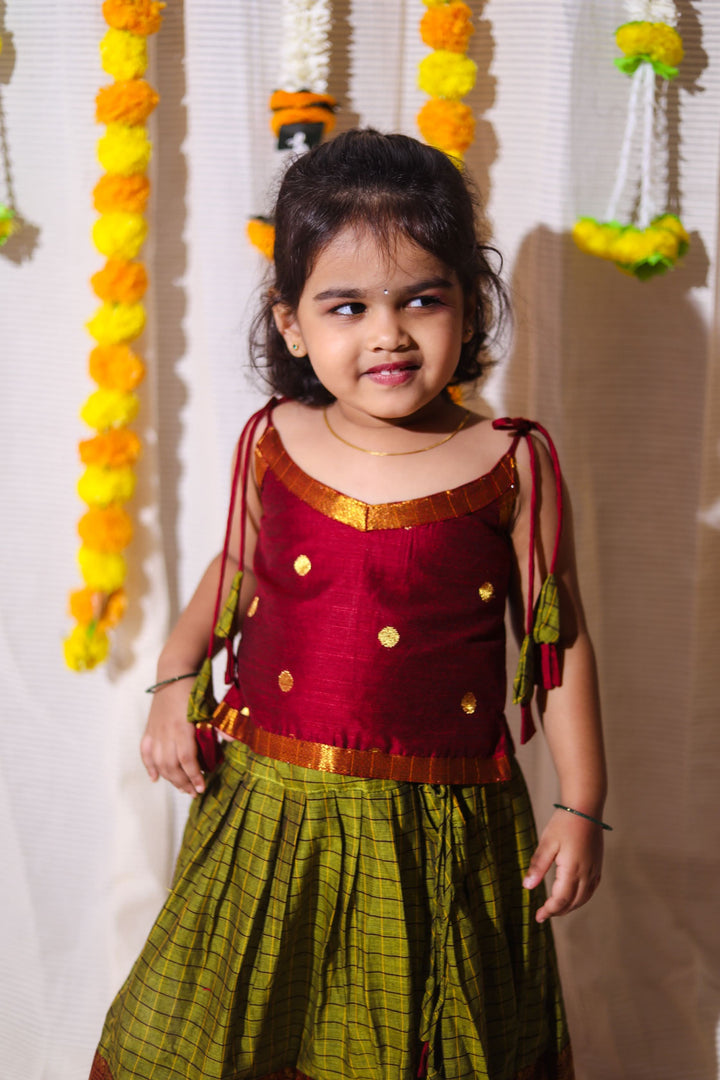 Inbha Green with Maroon mini | Made To Order
