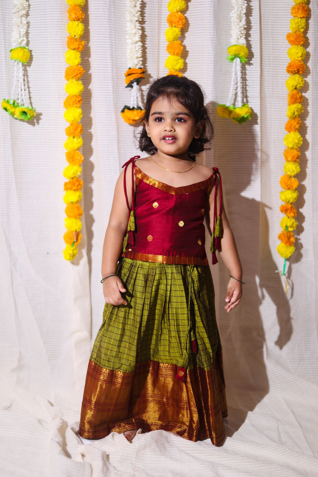 Inbha Green with Maroon mini | Made To Order